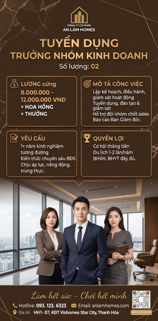 Tuyển dụng trưởng nhóm kinh doanh | An Lâm Homes 3 tuye dung truong phong kinh doanh 2